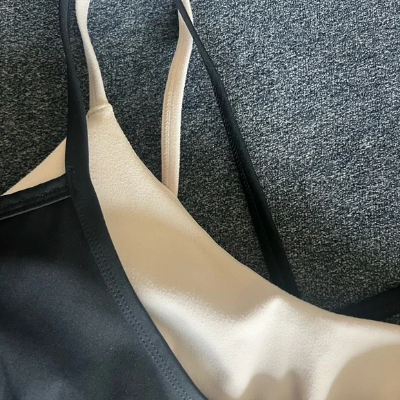 JoyLab Double Layer Longline Bra - Black/Cream - Picture 3 of 5